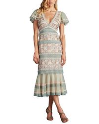 Tadashi Shoji - Belle Sequin & Lace Detail Cocktail Midi Dress - Lyst