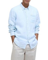 Barbour - Linton Regular Fit Linen Button-Down Shirt - Lyst
