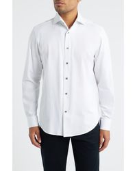 Bugatchi - James Ooohcotton Solid Button-Up Shirt - Lyst