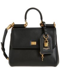 Dolce & Gabbana - My Sicily Plongé Leather Top Handle Bag - Lyst