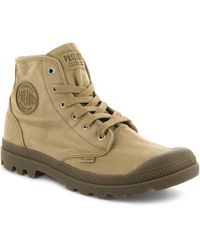 Palladium Pampa Hi Canvas Combat Ankle Boots - Brown