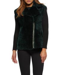 Gorski - Genuine Shearling Zip Vest With Grooved Pattern - Lyst