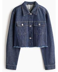 H&M - Cropped Denim Jacket - Lyst