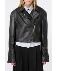 Sportmax - Vicario Fringe Lambskin Leather Crop Jacket - Lyst