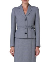 Akris Punto - Micro Houndstooth Pebble Crepe Belted Jacket - Lyst