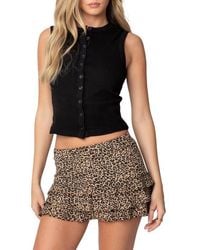 Edikted - Basel Front Button Rib Crop Top - Lyst