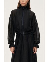 Nocturne - Sheer Zip Front Jacket - Lyst
