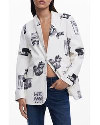 Desigual - Collage Print Peak Lapel Blazer - Lyst