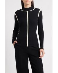 Tahari - The Chani Rib Mock Neck Top - Lyst