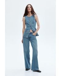 H&M - Feather Soft Wide Regular Jeans - Lyst