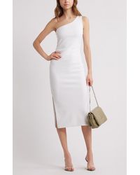 Open Edit - One-Shoulder Body-Con Midi Dress - Lyst