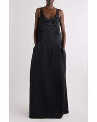 Dries Van Noten - Beaded Rounded Wool & Silk Evening Gown - Lyst