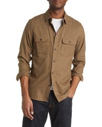 Grindle Trim Fit Flannel Button-Down Shirt in Brown Wren Grindle at Nordstrom Nordstrom Men Clothing Shirts Casual Shirts 