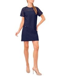 Cece - Circle Eyelet Shift Dress - Lyst