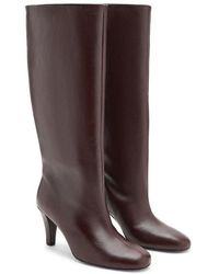 Mango - Leather Knee High Boot - Lyst