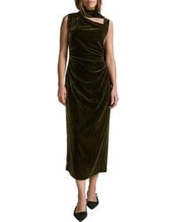 Mint Velvet - Velvet Scarf Detail Midi Dress - Lyst