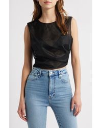 FRAME - The Mesh Twist Tank - Lyst