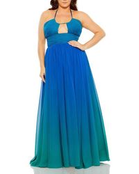 Mac Duggal - Halter Ruched Ombre Gown - Lyst