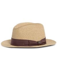 Brixton - Roma Packable Straw Fedora - Lyst