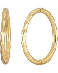 Bony Levy - Blg 14k Gold Hammered Hoop Earrings - Lyst