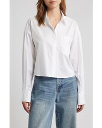 Rag & Bone - Marin Cotton Crop Button-Up Shirt - Lyst