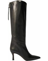 Maje - Pointed-Toe Leather Boots - Lyst
