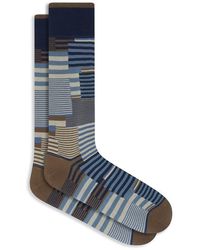 Bugatchi - Geo Pattern Mercerized Cotton Blend Dress Socks - Lyst
