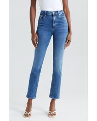 FRAME - The Pencil Crop High Waist Ankle Slim Straight Leg Jeans - Lyst