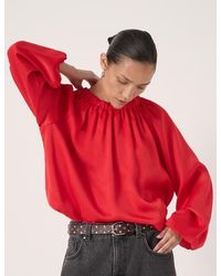 Hush - Satin Bubble Hem Top - Lyst