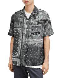 AllSaints - Tijuana Bandana Print Short Sleeve Cotton Button-up Shirt - Lyst