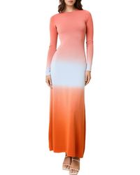Solid & Striped - The Dora Ombré Colorblock Long Sleeve Knit Maxi Dress - Lyst