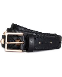 AllSaints - Studded Woven Leather Belt - Lyst