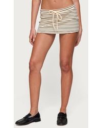 Edikted - Brenan Stripe Low Rise Drawstring Miniskort - Lyst