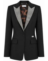 Philipp Plein - Single Breasted Fit Blazer Crystal Strass - Lyst