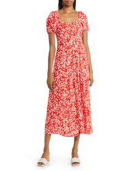 & Other Stories - & Floral Puff Sleeve Midi Dress - Lyst