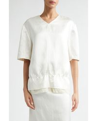TOTEME - V-Neck Satin Pullover Top - Lyst