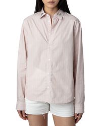 Zadig & Voltaire - Sydna Raye Cool Cat Stripe Cotton Button-up Shirt - Lyst