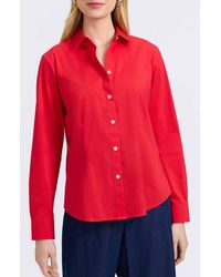 Foxcroft - June Stretch Cotton Blend Button-Up Shirt - Lyst