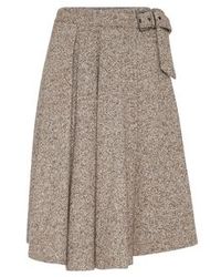 Brunello Cucinelli - Flecked Chevron Kilt Skirt - Lyst