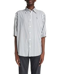 Acne Studios - Embroidered Logo Stripe Button-Up Shirt - Lyst