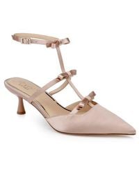 Badgley Mischka - Elisabetta Ankle Strap Pointed Toe Kitten Heel Pump - Lyst