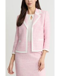 Kasper - Contrast Trim Open Front Cardigan - Lyst