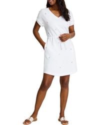 Tommy Bahama - Marina Del Mar Embroidered Palm Tree Cotton Fleece V-Neck Dress - Lyst