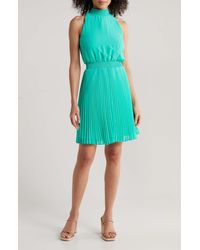 Sam Edelman - Mock Neck Plissé Skirt Minidress - Lyst