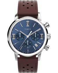 Timex - Marlin Chronograph Leather Strap Watch, 40Mm - Lyst