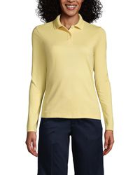 Lands' End - School Uniform Long Sleeve Feminine Fit Mesh Polo Shirt - Lyst