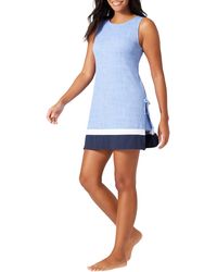 Tommy Bahama - Island Cays Colorblock Piqué Cover-up Skirted Romper - Lyst