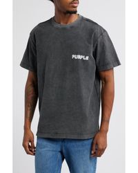 Purple Brand - Textured Cotton Jersey Graphic T-Shirt - Lyst