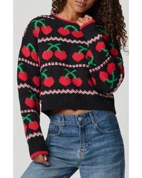 Florence By Mills - Cherry Crewneck Crop Sweater - Lyst
