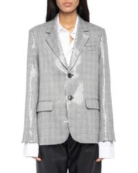 Zadig & Voltaire - Vanille Sequin Plaid Blazer - Lyst